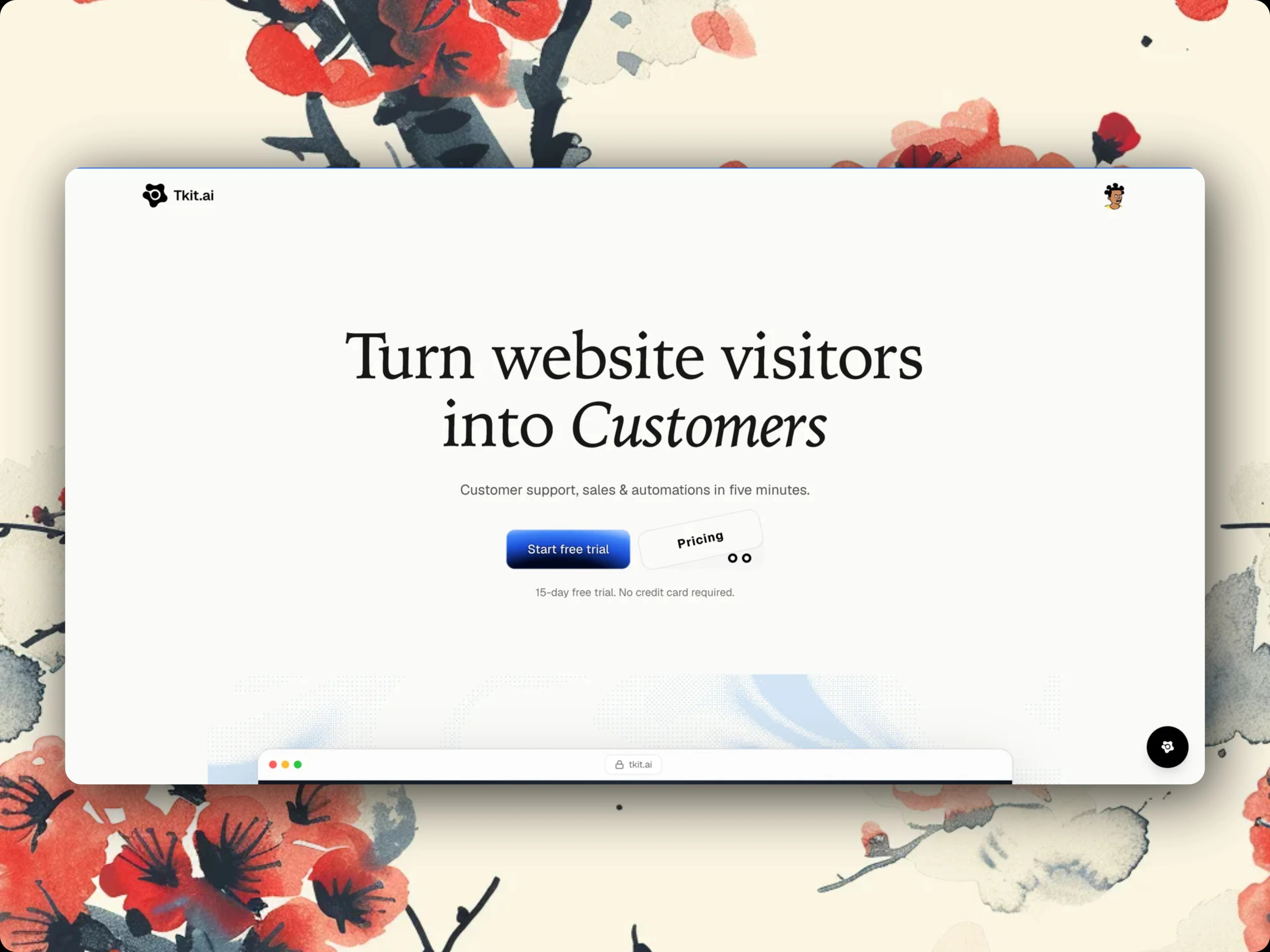 Customer-support software landing page