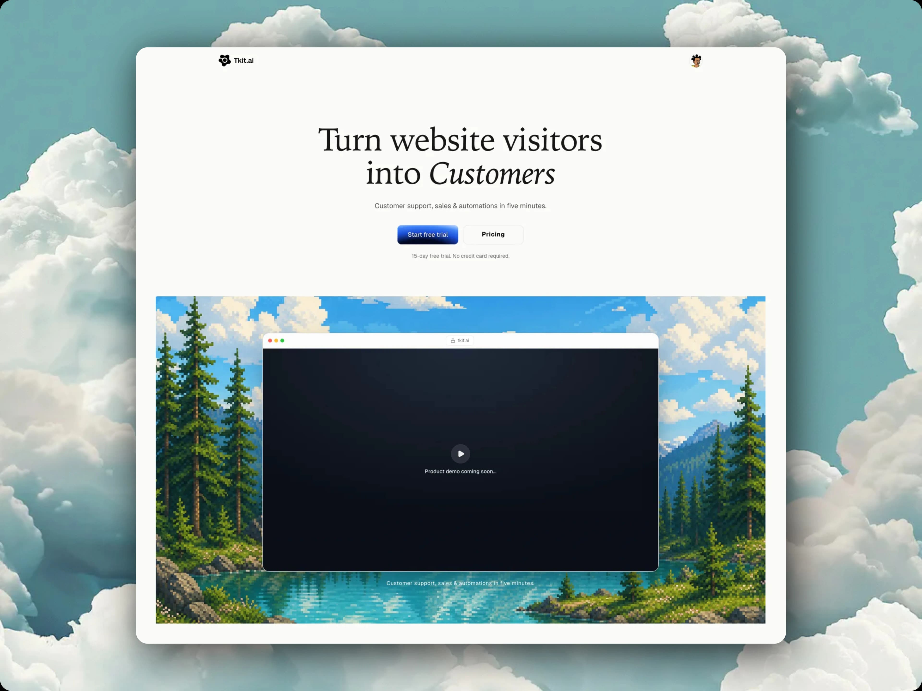 Full customer-support product screen