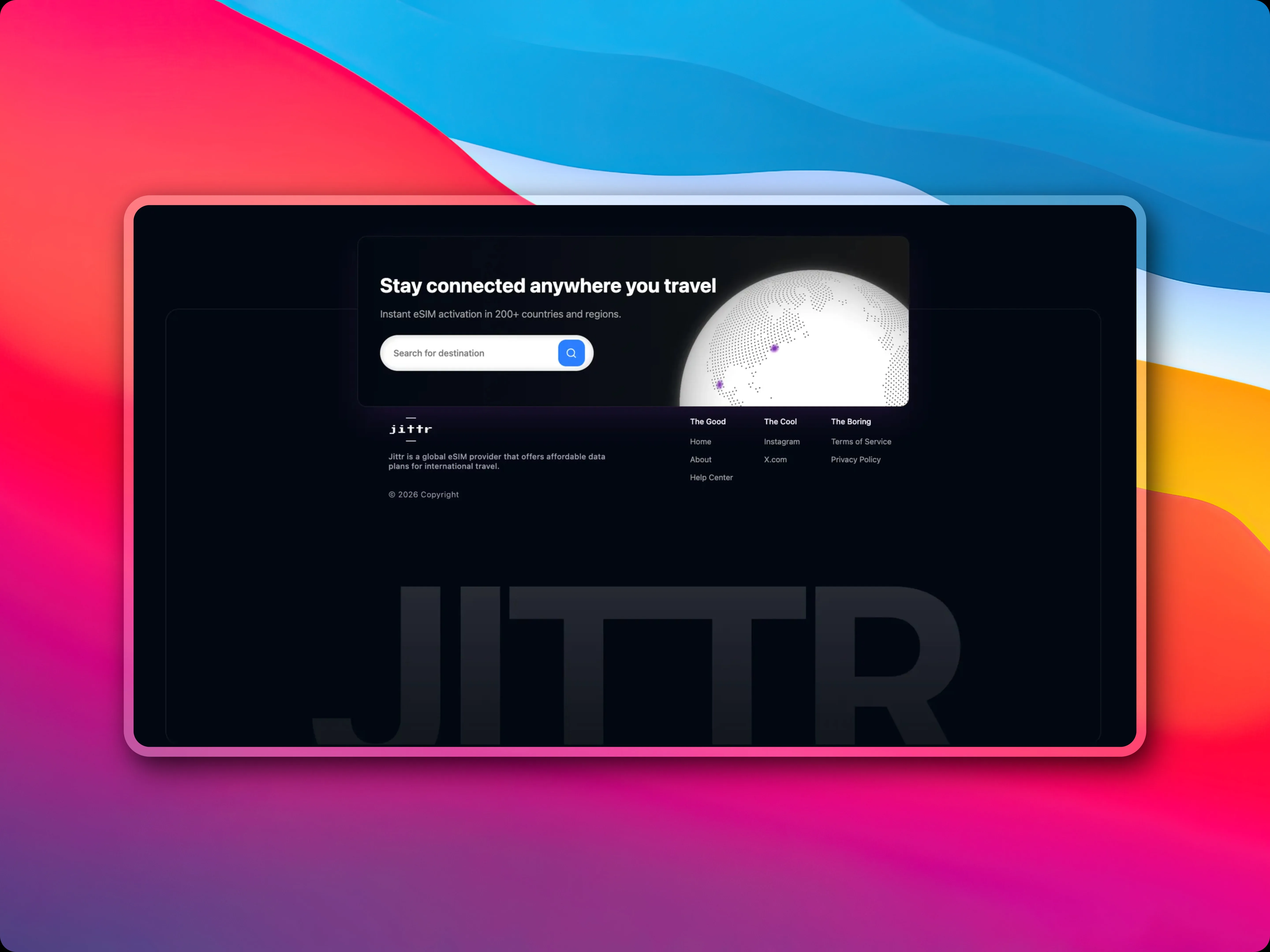 Product website footer